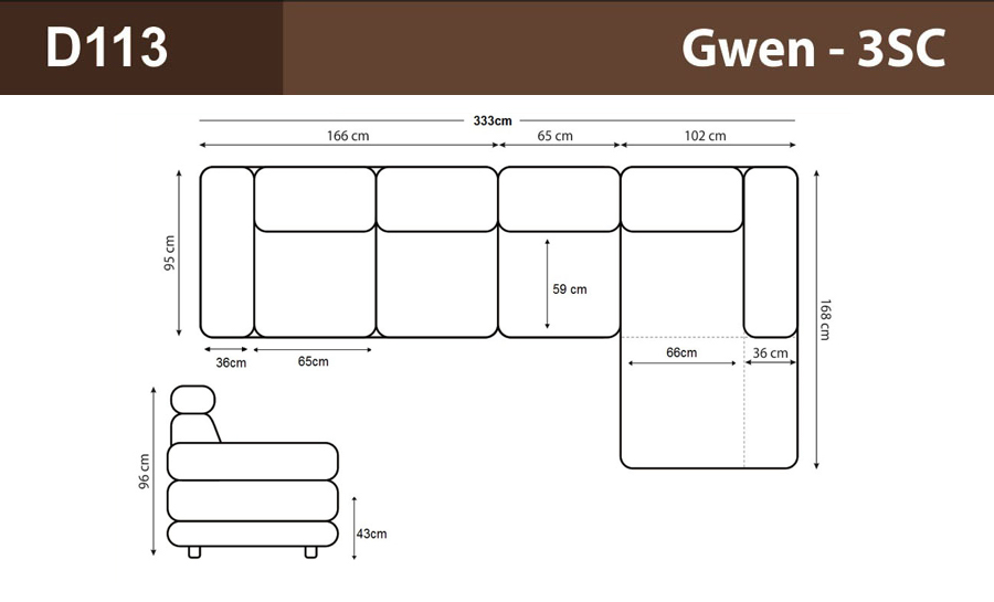 Gwen - 3SC - Leather Sofa Lounge Set